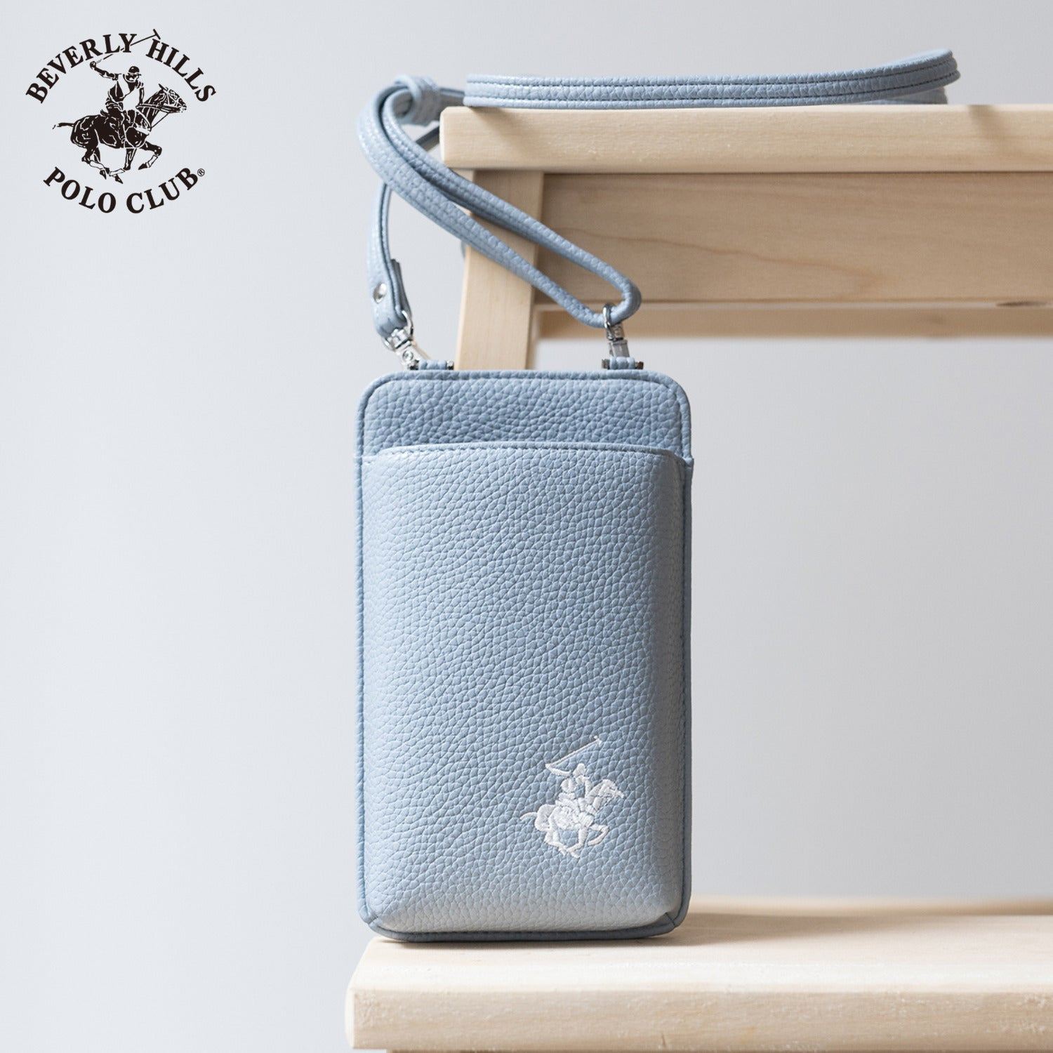 ビバリーヒルズポロクラブ BEVERLY HILLS POLO CLUB スマホポーチ ショルダー ミニバッグ 小さめ 軽量 カード収納 小銭入れ 刺繍ロゴ BHPC BEVERLY HILLS POLO CLUB スレート (スレートブルー) スレートブルー