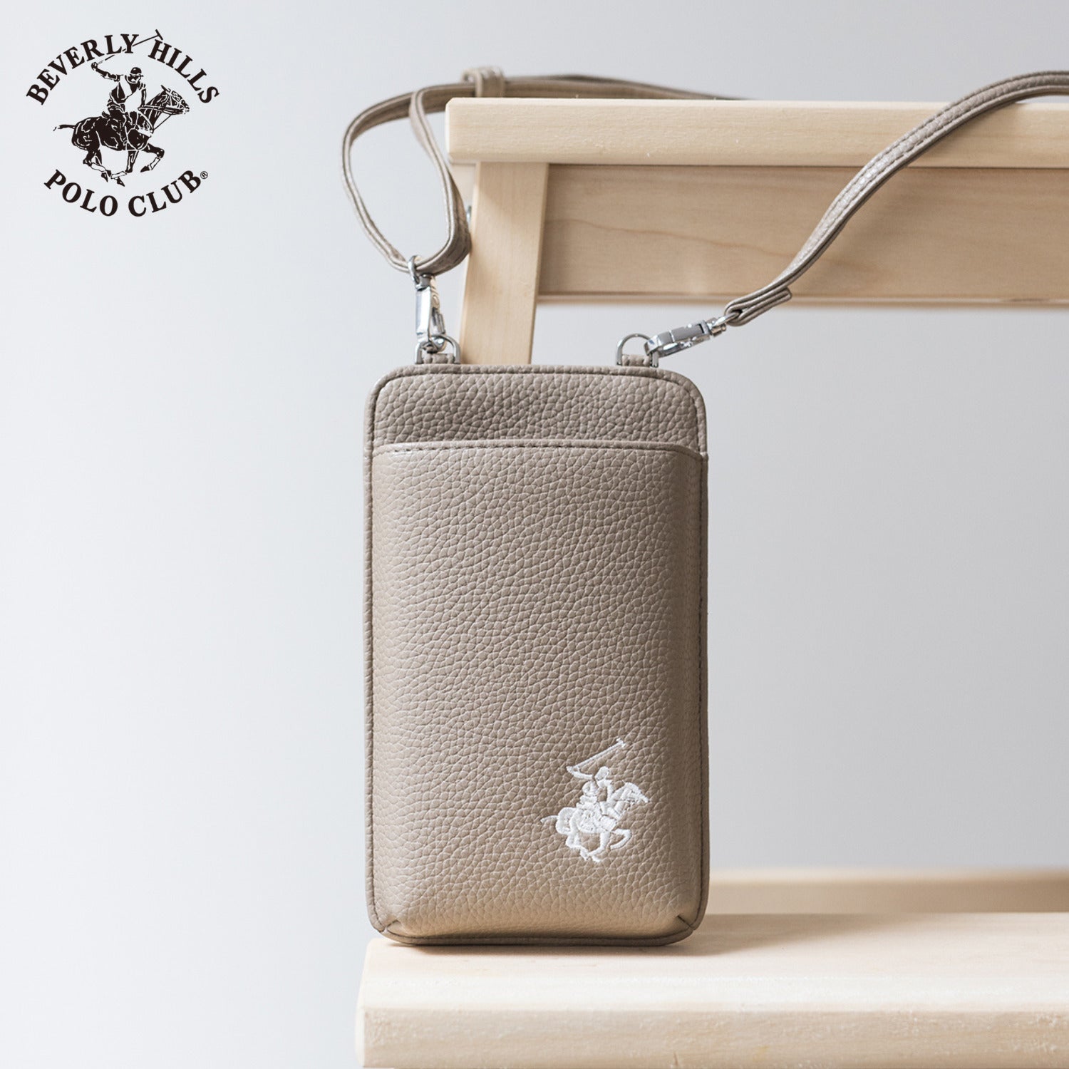 ビバリーヒルズポロクラブ BEVERLY HILLS POLO CLUB スマホポーチ ショルダー ミニバッグ 小さめ 軽量 カード収納 小銭入れ 刺繍ロゴ BHPC BEVERLY HILLS POLO CLUB PN27097502BB (グレージュ) グレージュ
