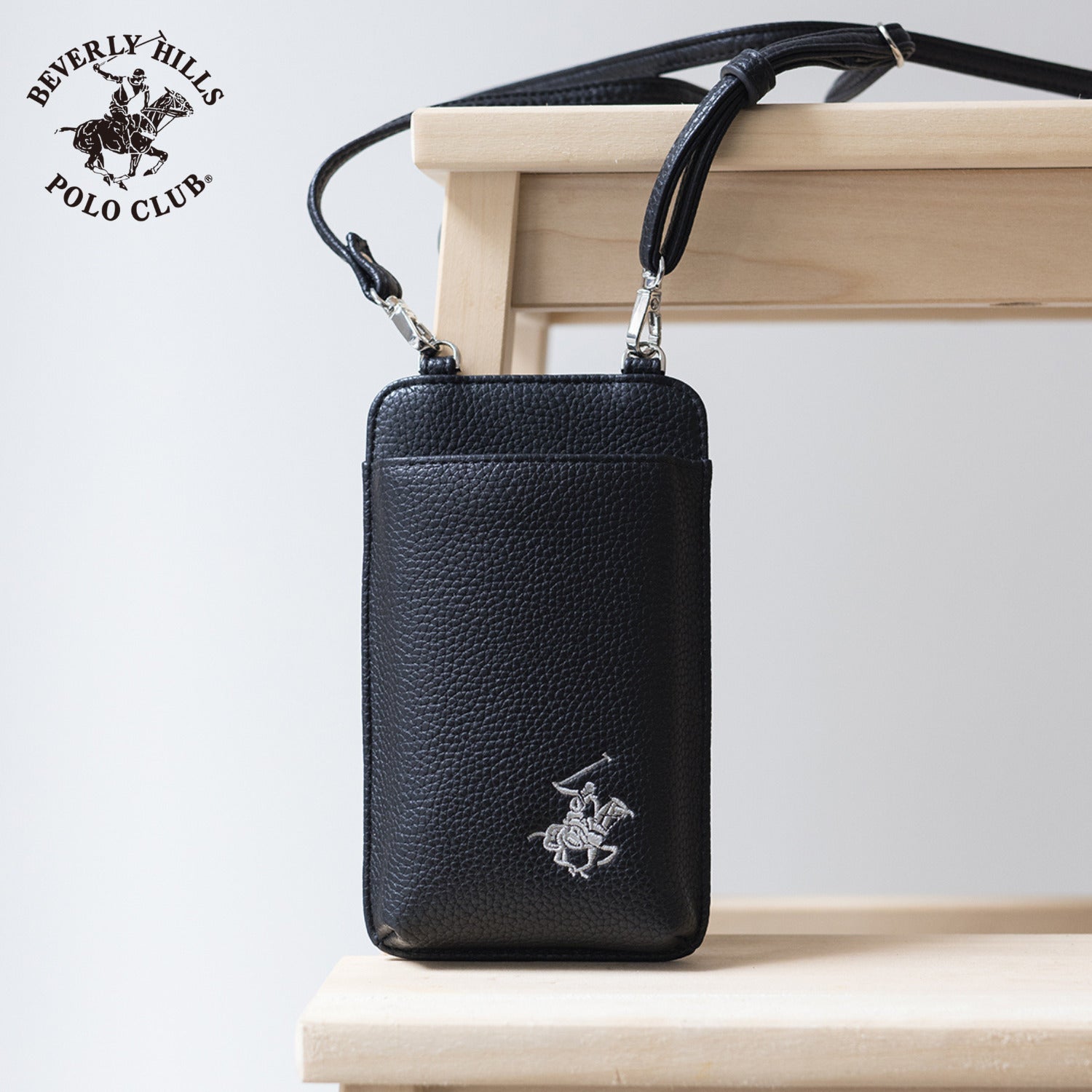 ビバリーヒルズポロクラブ BEVERLY HILLS POLO CLUB スマホポーチ ショルダー ミニバッグ 小さめ 軽量 カード収納 小銭入れ 刺繍ロゴ BHPC BEVERLY HILLS POLO CLUB PN27097301BB (ブラック) ブラック