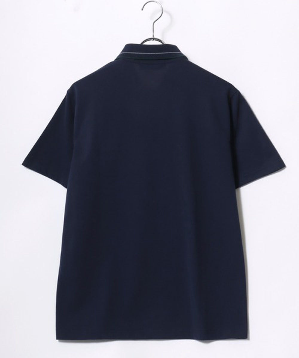 ビバリーヒルズポロクラブ BEVERLY HILLS POLO CLUB 襟リブライン ワンポイントロゴ刺繍 無地 ポロシャツ レディース メンズ (ネイビー) ネイビー