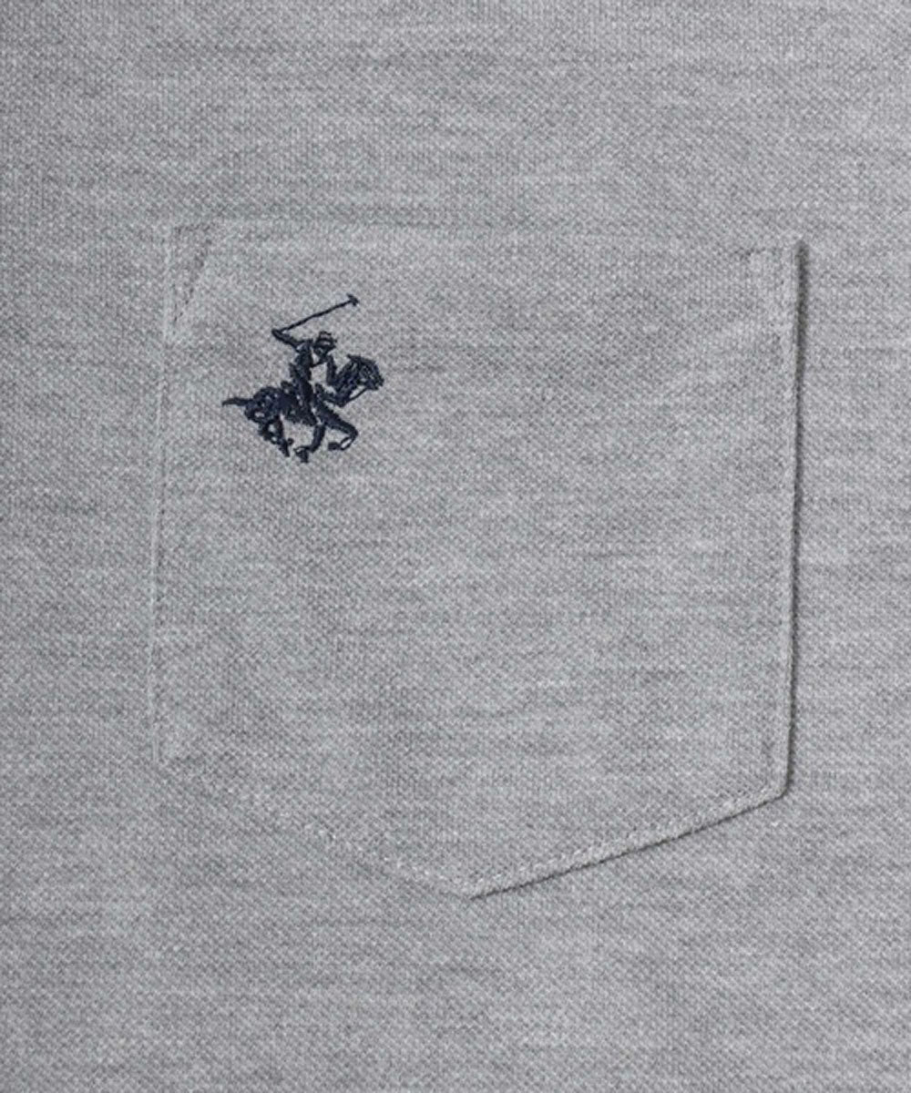 ビバリーヒルズポロクラブ BEVERLY HILLS POLO CLUB 襟リブライン ワンポイントロゴ刺繍 無地 ポロシャツ レディース メンズ (ネイビー) ネイビー
