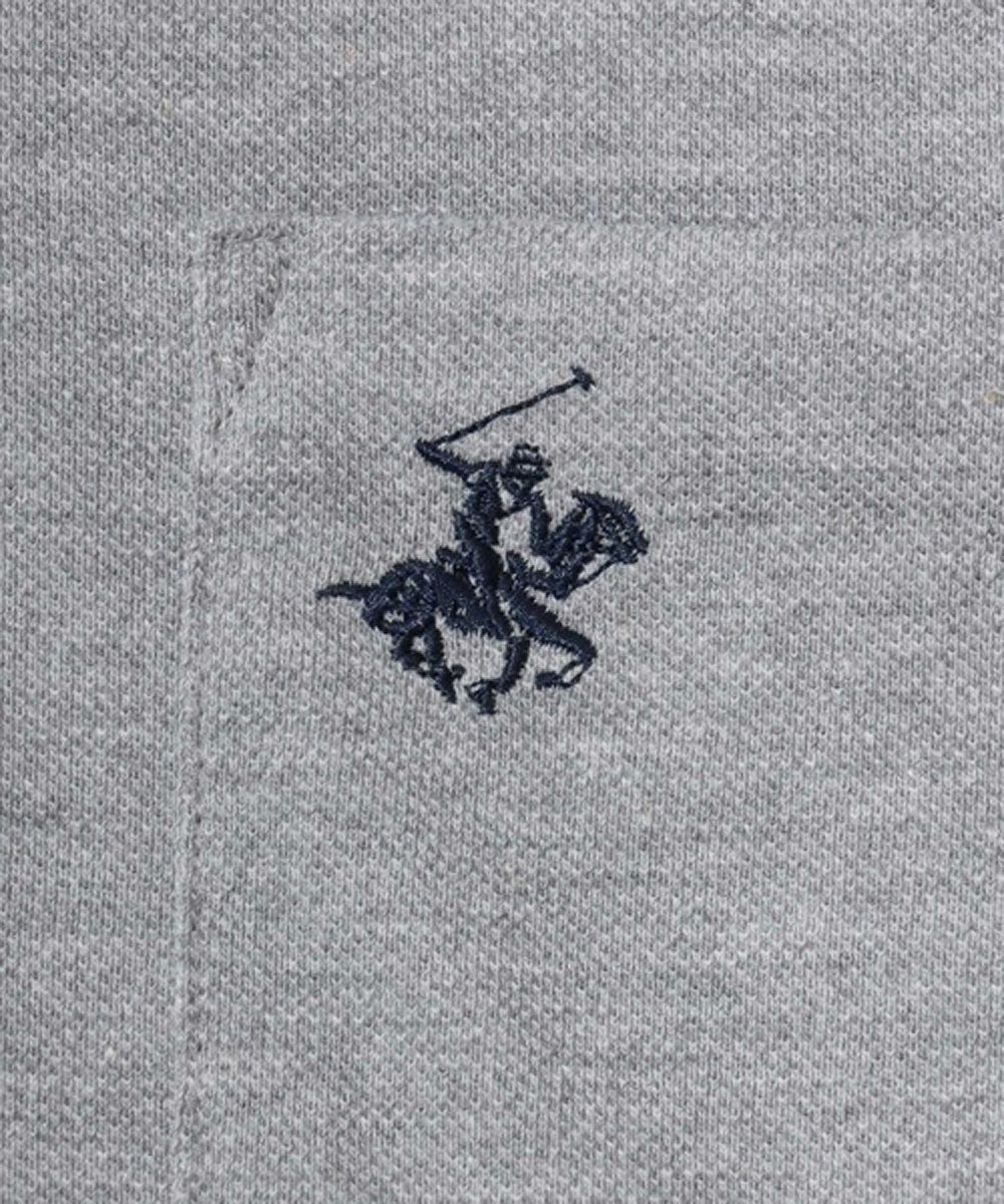 ビバリーヒルズポロクラブ BEVERLY HILLS POLO CLUB 襟リブライン ワンポイントロゴ刺繍 無地 ポロシャツ レディース メンズ (ネイビー) ネイビー