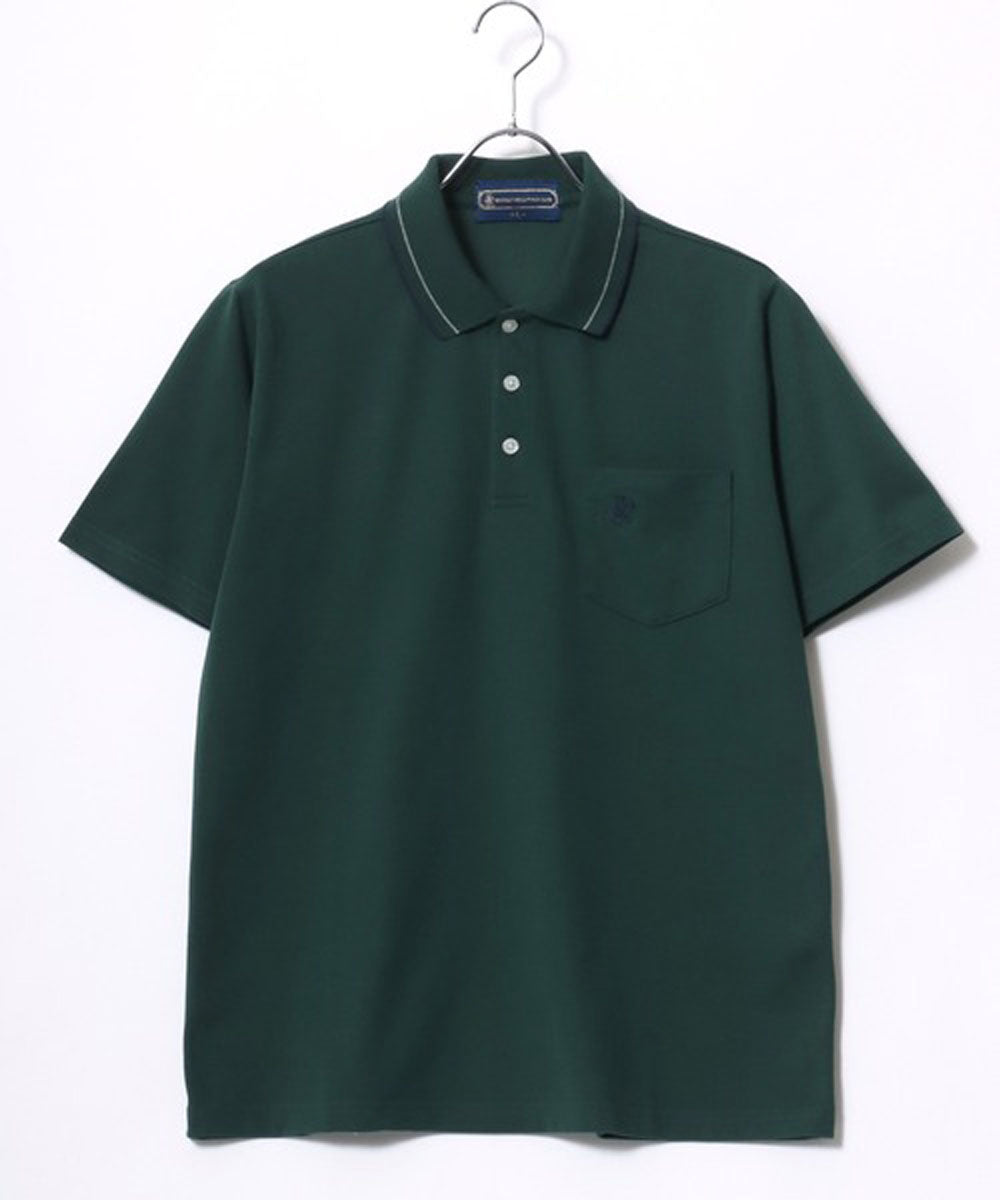 ビバリーヒルズポロクラブ BEVERLY HILLS POLO CLUB 襟リブライン ワンポイントロゴ刺繍 無地 ポロシャツ レディース メンズ (ネイビー) ネイビー