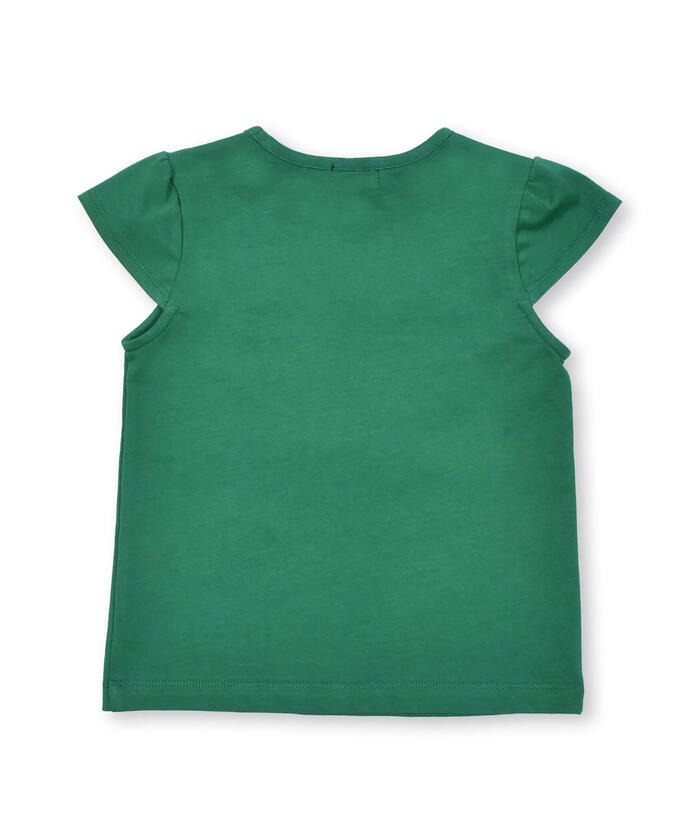 ベベ BeBe ハートリボンキャップスリーブ天竺Tシャツ