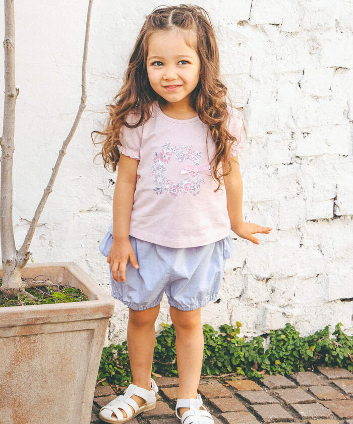 BeBe Flower Wreath Puff Sleeve T-Shirt