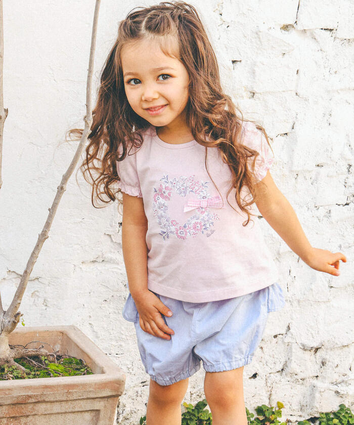 BeBe Flower Wreath Puff Sleeve T-Shirt
