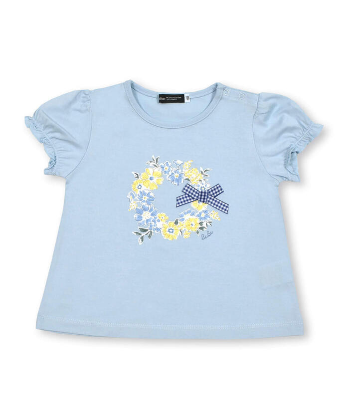 BeBe Flower Wreath Puff Sleeve T-Shirt