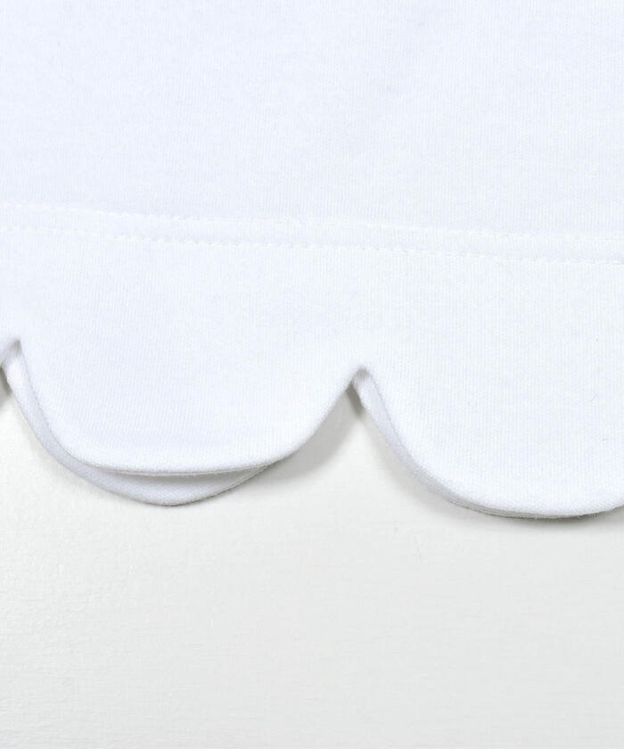 ベベ BeBe エッフェル塔プリントスカラップTシャツ