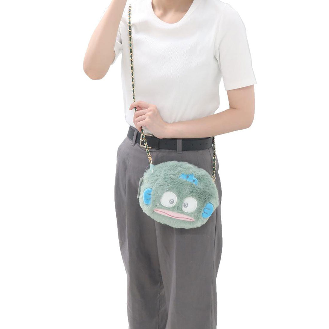 シネマコレクション cinemacollection ハンギョドン ショルダーバッグ HGダイカットファーショルダー112 サンリオ ヤスダ通商 斜め掛けかばん キャラクター グッズ グリーン