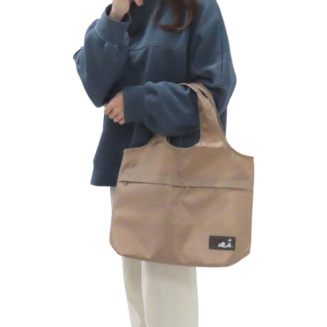 シネマコレクション cinemacollection スヌーピー トートバッグ ラウンドトート のんびりや ピーナッツ カミオジャパン 手提げかばん キャラクター グッズ ベージュ