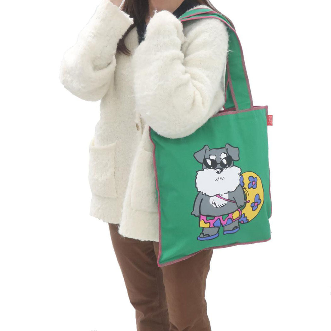 シネマコレクション cinemacollection ラブリーフレンズ トートバッグ パイピングトートバッグ いぬ GR スモールプラネット 手提げかばん かわいい グッズ グリーン
