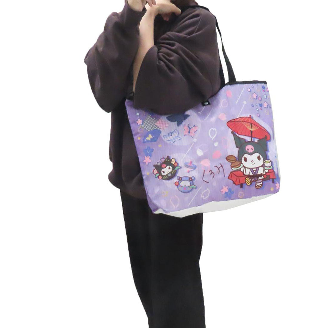 シネマコレクション cinemacollection クロミ ショッピングバッグ 折りたたみエコバッグ 和雑貨シリーズ サンリオ ケイカンパニー お買い物かばん 折りたたみ 収納ポーチ付き キャラクター グッズ パープル