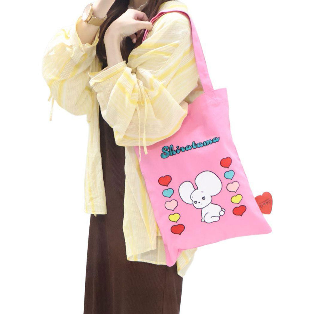 シネマコレクション cinemacollection なにげないねずみシラタマ 手提げかばん 刺繍トートバッグ シラタマとハート スモールプラネット サブバッグ キャラクター グッズ 他