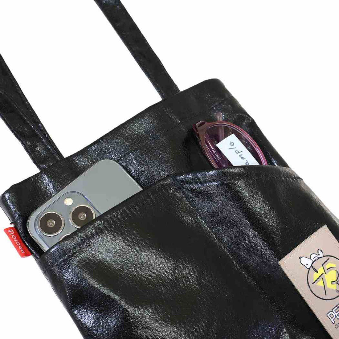 シネマコレクション cinemacollection スヌーピー トートバッグ IP.BR.メタリック.Peanuts-0Q メタリック調生地ミニトート Black ピーナッツ ルートート 手提げかばん 軽量 ミニトート キャラクター グッズ 他