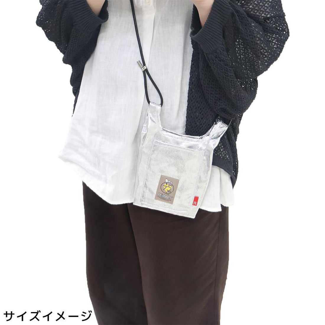 シネマコレクション cinemacollection スヌーピー ショルダーバッグ IP.RSミニ.メタリックPeanuts0Q パッカブルショッパー型ショルダー Black ピーナッツ ルートート ミニショルダー 斜め掛けかばん キャラクター グッズ 他