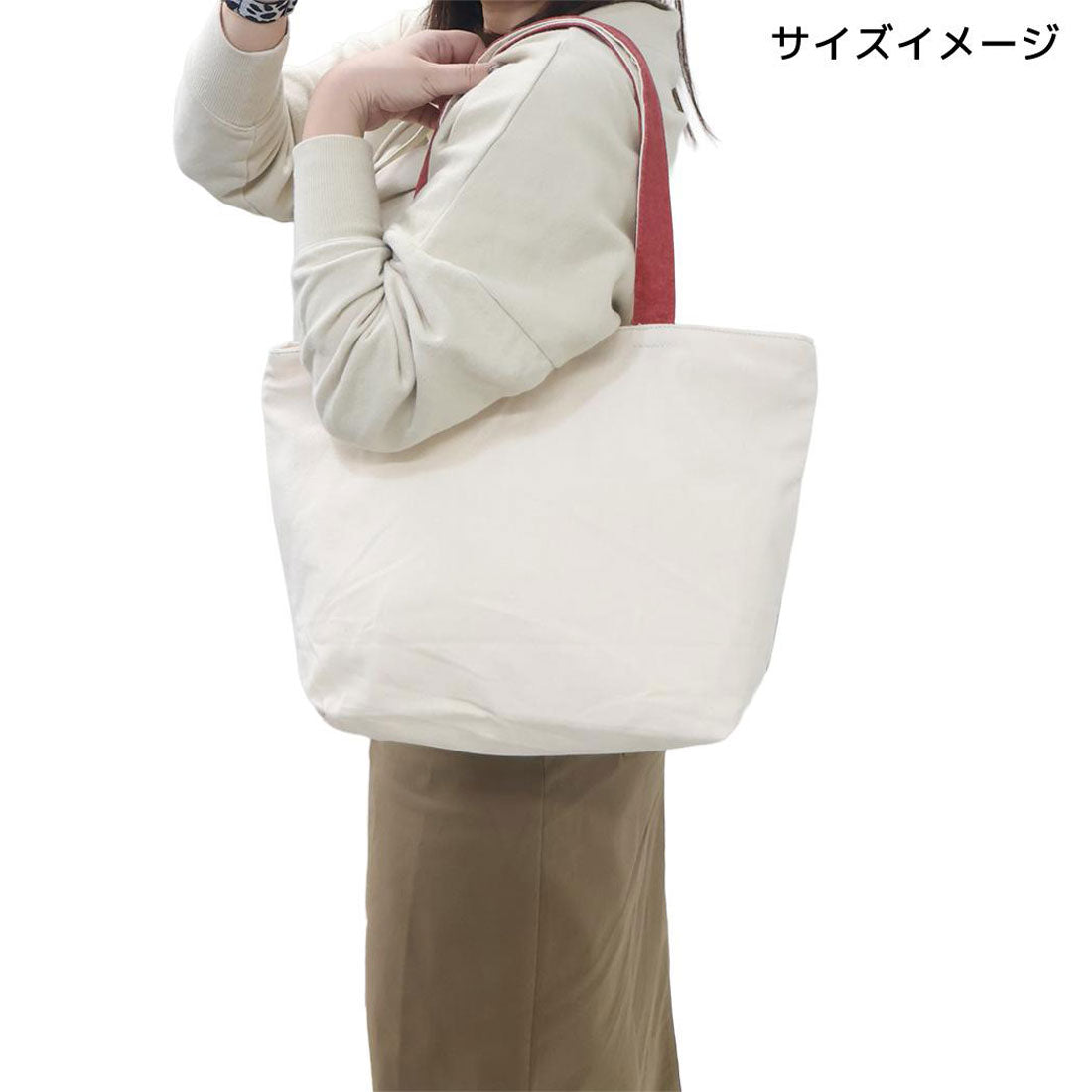 シネマコレクション cinemacollection トートバッグ ファスナー付き横型トートバッグ マツネコテレビ KA ねこ ミントイン A4サイズ対応 手提げかばん かわいい グッズ カーキ