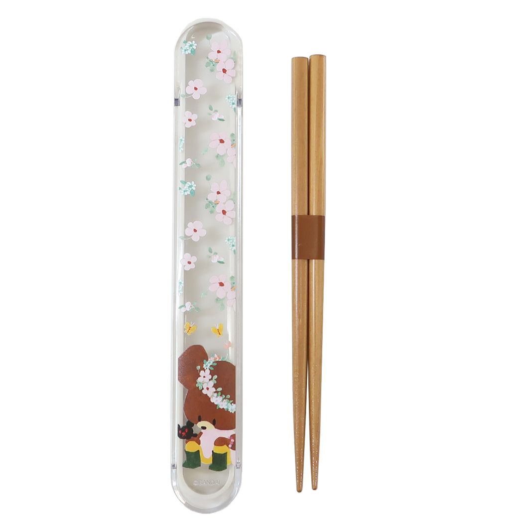Cinema Collection cinemacollection Kuma no Gakkou Chopstick Box Set Chopstick Set Picture Book Character Flower Crown PK