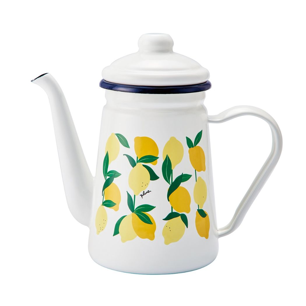 シネマコレクション cinemacollection 急須 プルーン Plune. ホーローカフェポット 堀内映子 レモン ガス火専用 (メーカー指定色) メーカー指定色