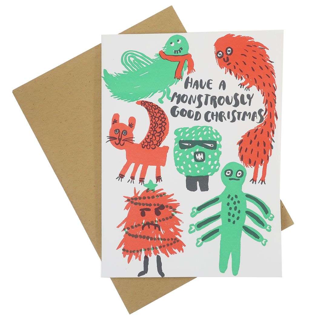 シネマコレクション cinemacollection クリスマスカード 箔押 カード エッグプレス モンスタークリスマス Xmasクリスマス プレゼント 男の子 女の子 ギフト (メーカー指定色) メーカー指定色