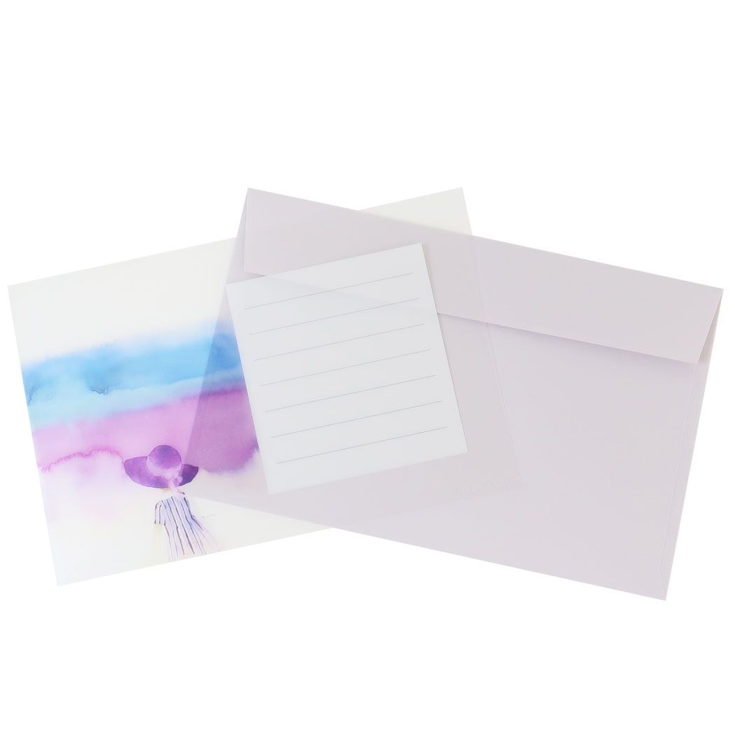 シネマコレクション cinemacollection とうめいレターセット いわさきちひろ レターセット Green Flash Blue (メーカー指定色) メーカー指定色