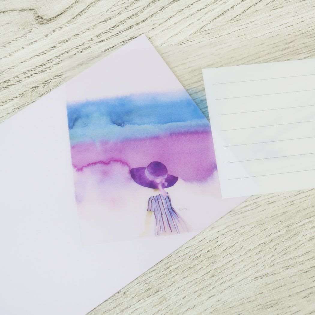 シネマコレクション cinemacollection とうめいレターセット いわさきちひろ レターセット Green Flash Blue (メーカー指定色) メーカー指定色