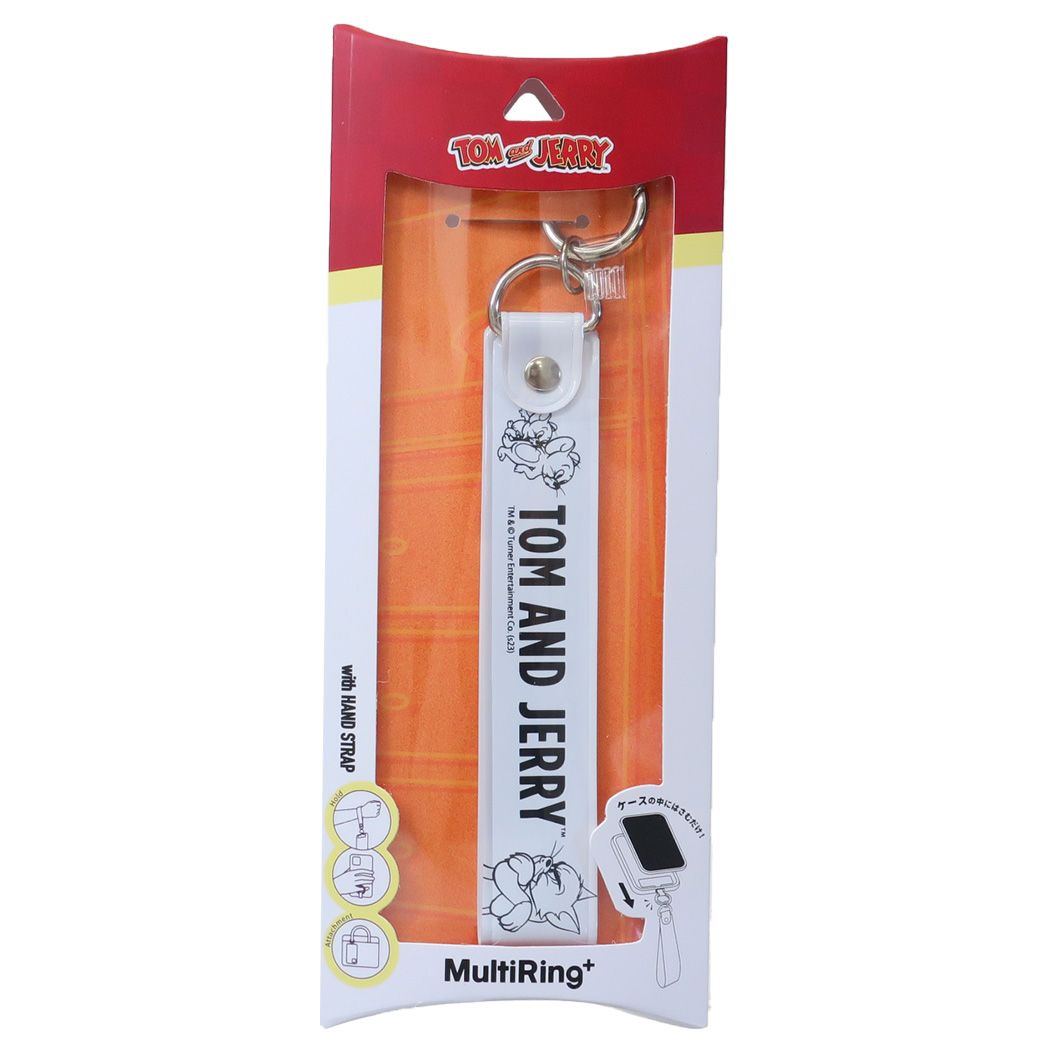シネマコレクション cinemacollection トム&ジェリー スマホアクセ マルチリングプラス ハンドストラップセット ホワイト ワーナーブラザース グルマンディーズ スマホストラップ キャラクター グッズ (メーカー指定色) メーカー指定色