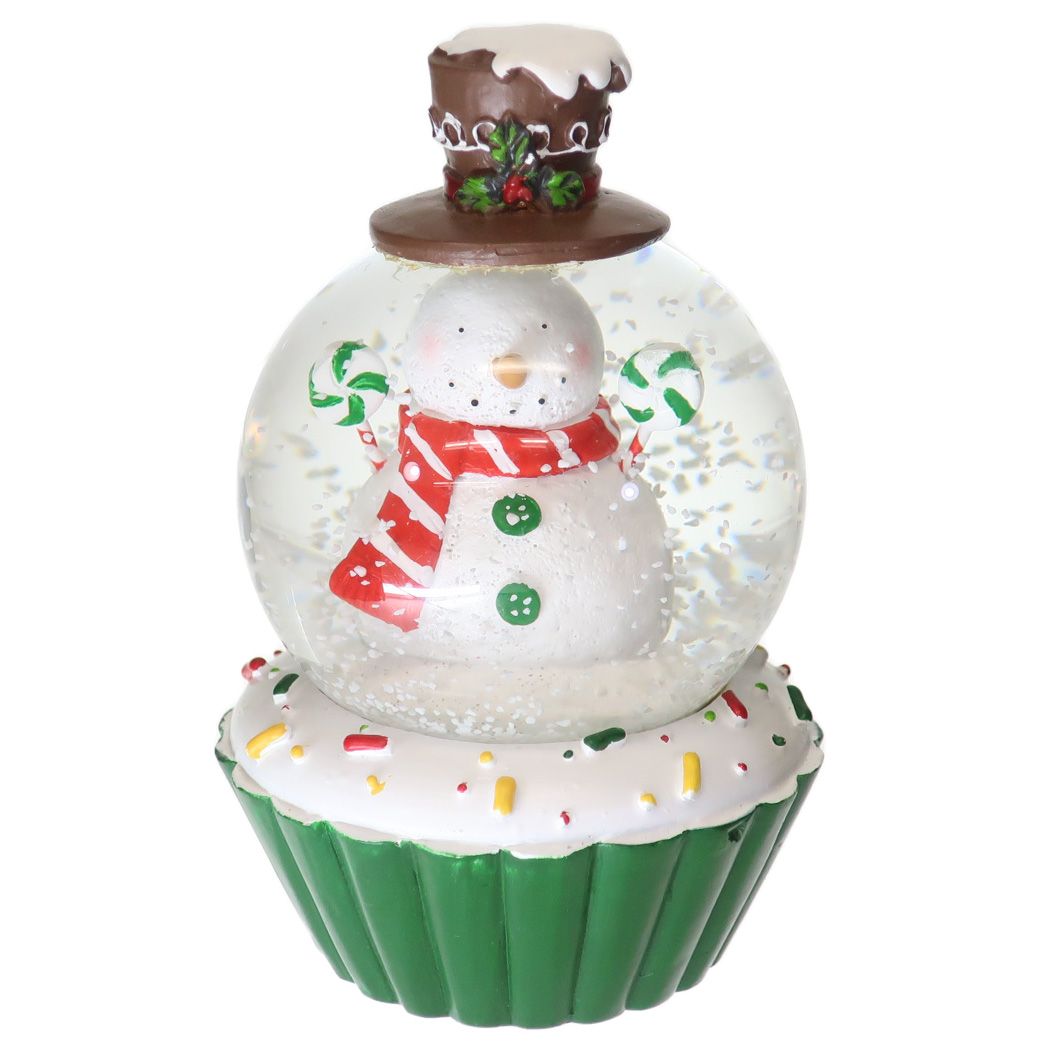 シネマコレクション cinemacollection オブジェ スノーグローブ65mm カップケーキ スノーマンGR クリスマス APJ プレゼント スノードーム Xmas グッズ (メーカー指定色) メーカー指定色