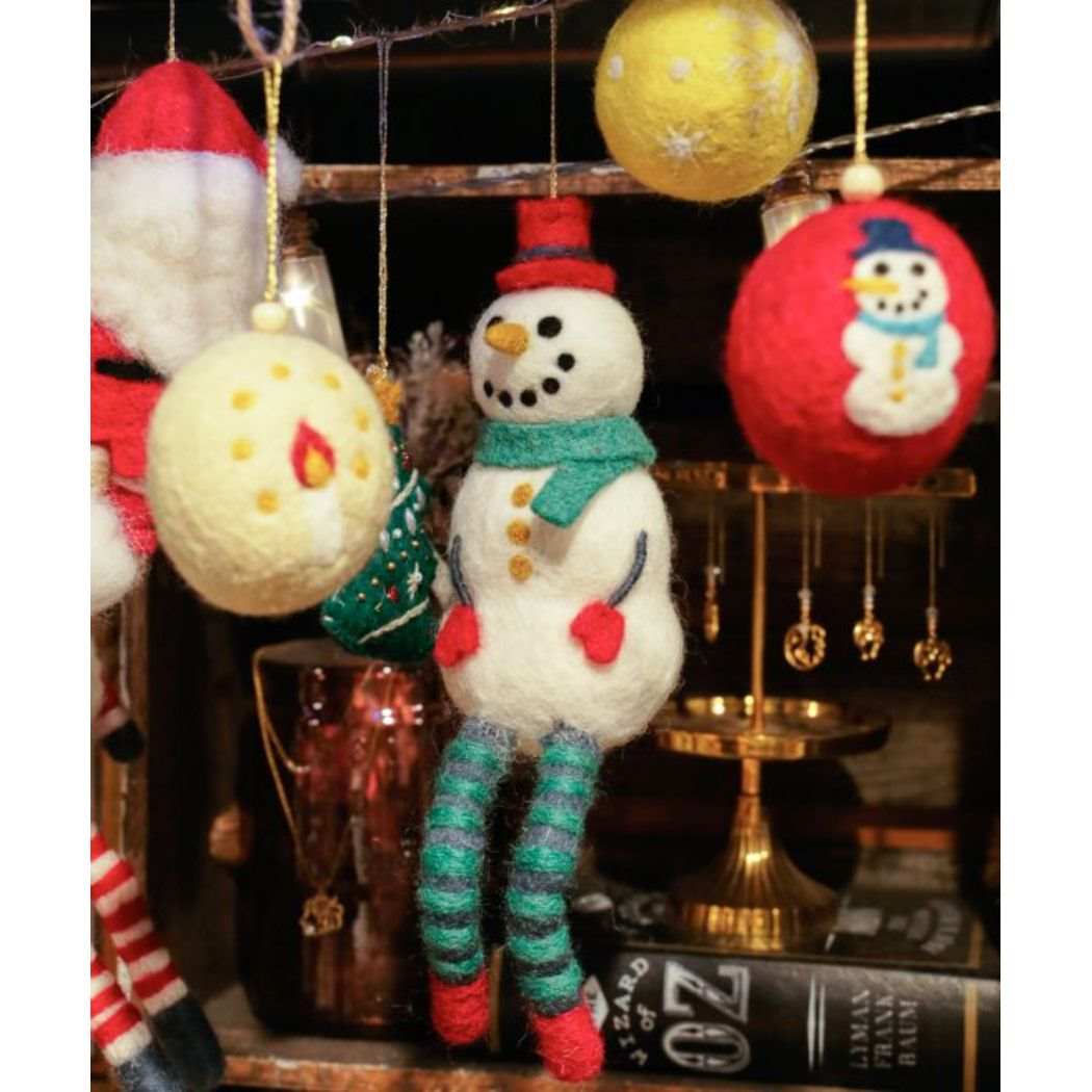 シネマコレクション cinemacollection インテリア雑貨 足ブラオーナメント SNOWMAN アミナコレクション おしゃれ クリスマスツリー 飾り グッズ (メーカー指定色) メーカー指定色