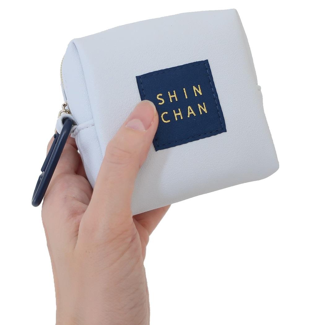 シネマコレクション cinemacollection クレヨンしんちゃん ミニポーチ カラビナ付き ひょっこり刺繍 GY マリモクラフト 小物入れ アニメキャラクター グッズ (メーカー指定色) メーカー指定色