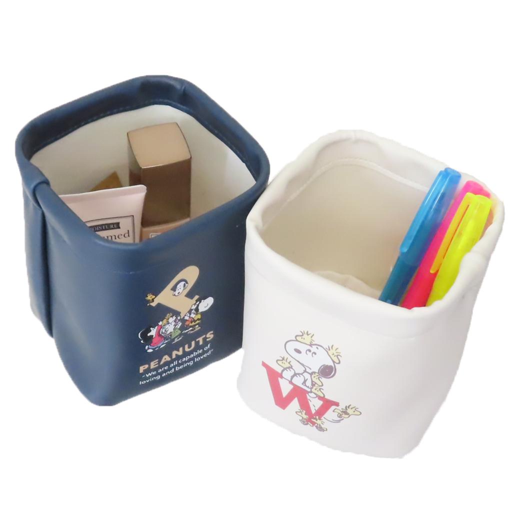 シネマコレクション cinemacollection スヌーピー 卓上収納 合皮バスケット アイボリー ピーナッツ ティーズファクトリー 収納用品 キャラクター グッズ (メーカー指定色) メーカー指定色
