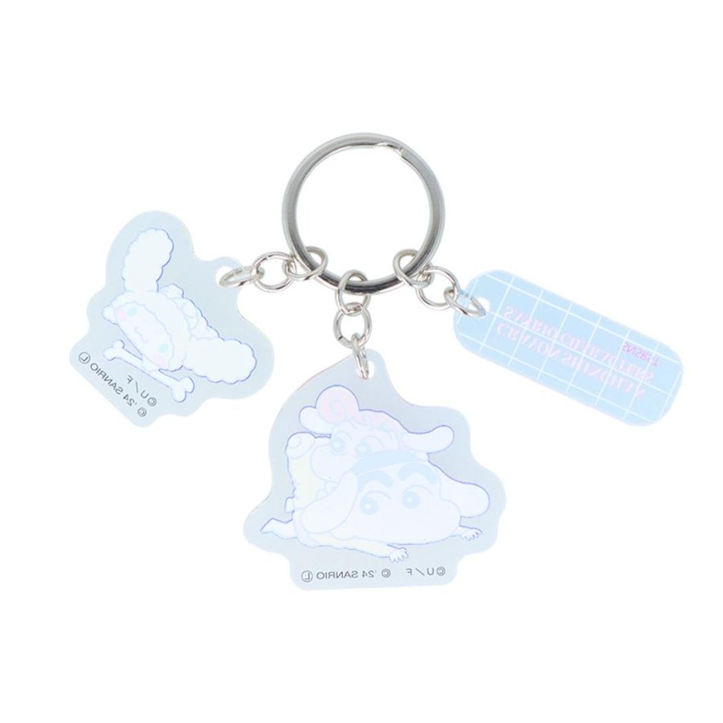 シネマコレクション cinemacollection クレヨンしんちゃんxサンリオキャラクターズ キーリング 3連アクリルキーホルダー B サンリオ サンスター文具 プレゼント アクキー キャラクター グッズ (メーカー指定色) メーカー指定色