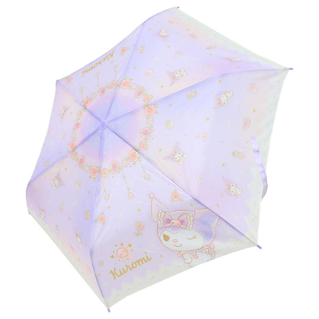 シネマコレクション cinemacollection クロミ 折りたたみ傘 折り畳み傘 パステルローズ サンリオ ジェイズプランニング 折畳傘 子供 女の子 キャラクター グッズ パープル