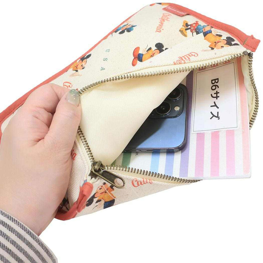 シネマコレクション cinemacollection ミッキーマウス&ミニーマウス コスメポーチ ポーチ American Paradise ポーズ パターン ディズニー スモールプラネット 小物入れ おしゃれ キャラクター グッズ レッド