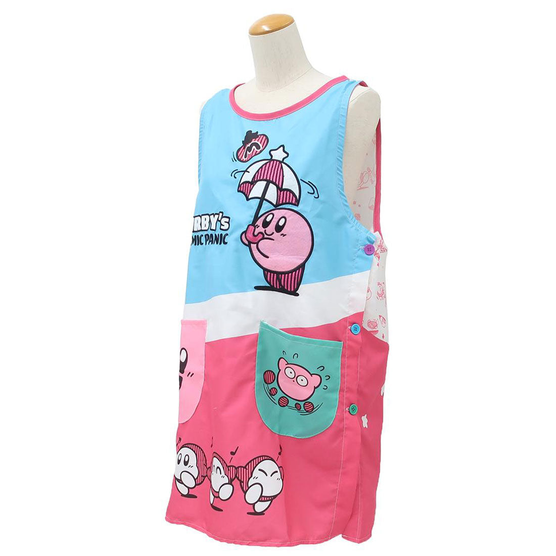 シネマコレクション cinemacollection 星のカービィ レディースエプロン 割烹着 カービィのコミック パニック 割烹着 丸眞 キッチン雑貨 保育士 キャラクター グッズ ピンク