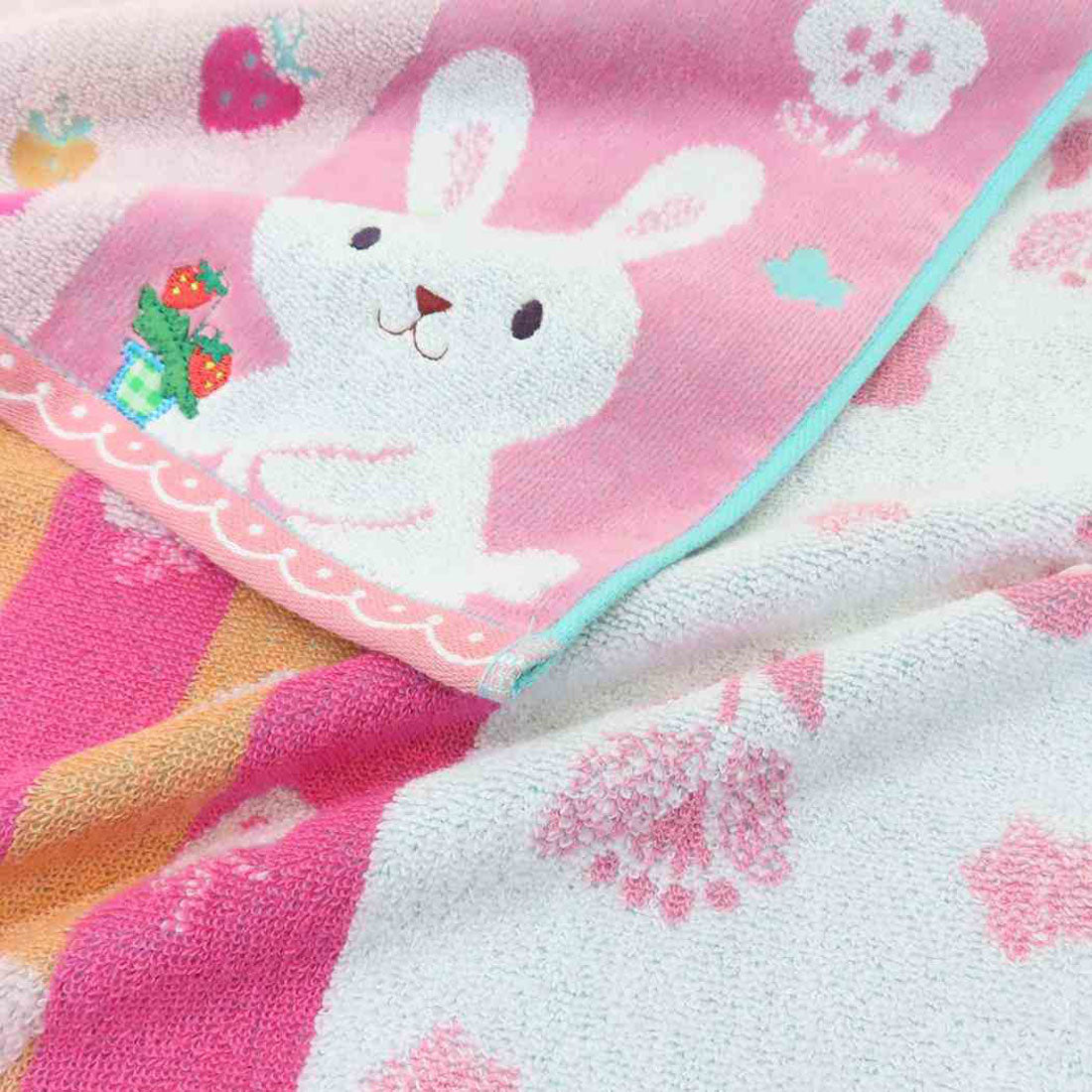 シネマコレクション cinemacollection Fu re ru フェイスタオル ロングタオル ホイップクリーム ウサギ アニマル 日繊 新生活雑貨 かわいい グッズ ピンク