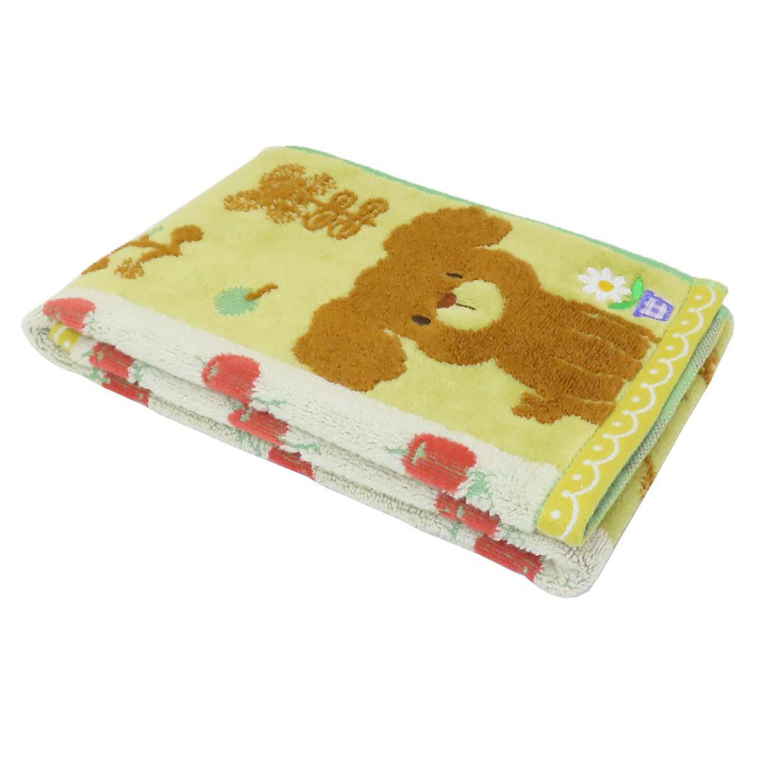 シネマコレクション cinemacollection Fu re ru フェイスタオル ロングタオル ホイップクリーム イヌ いぬ 日繊 新生活雑貨 かわいい グッズ イエロー