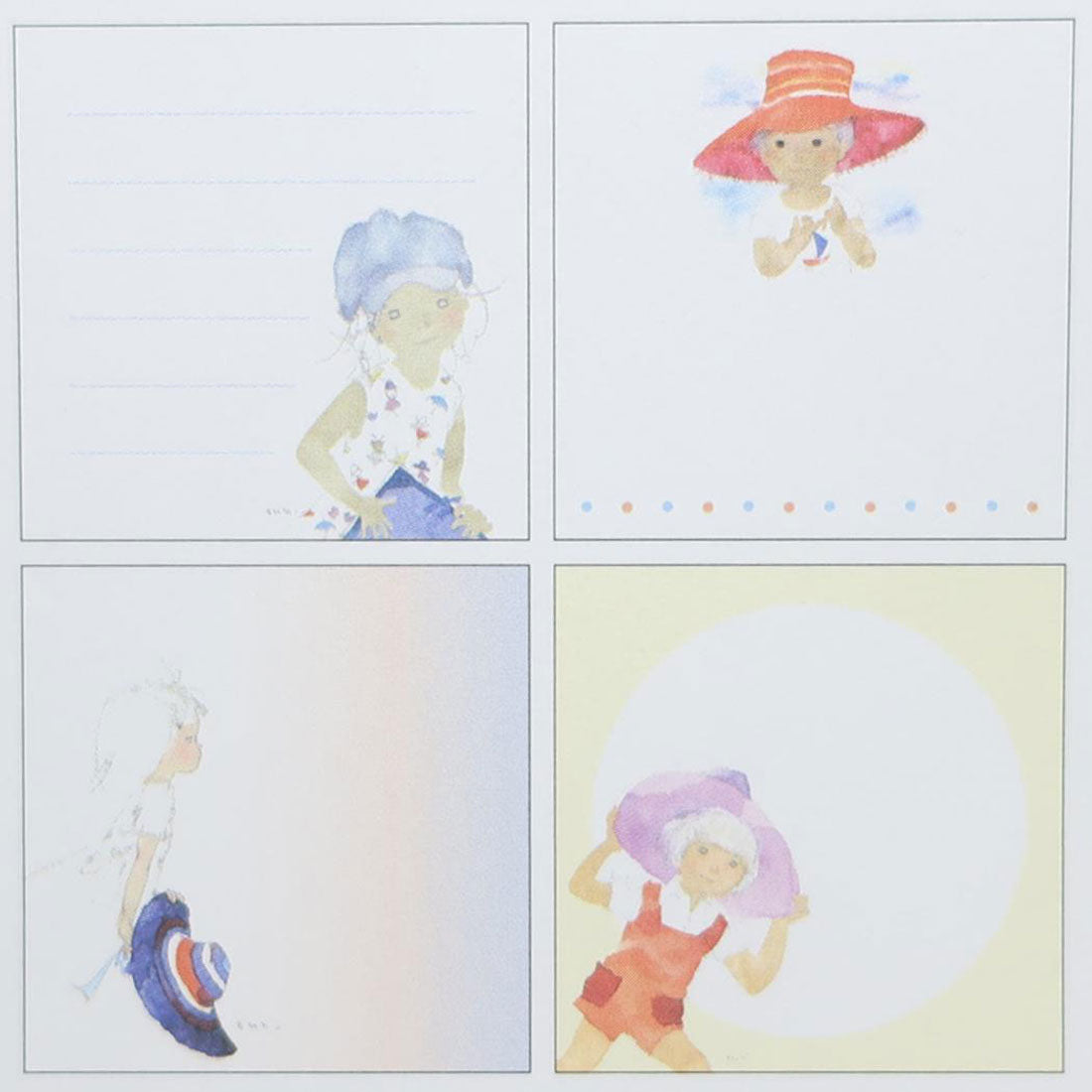 シネマコレクション cinemacollection いわさきちひろ メモ帳 メモパッドスクエア with Hat Green Flash 事務用品 絵本作家 グッズ ブルー