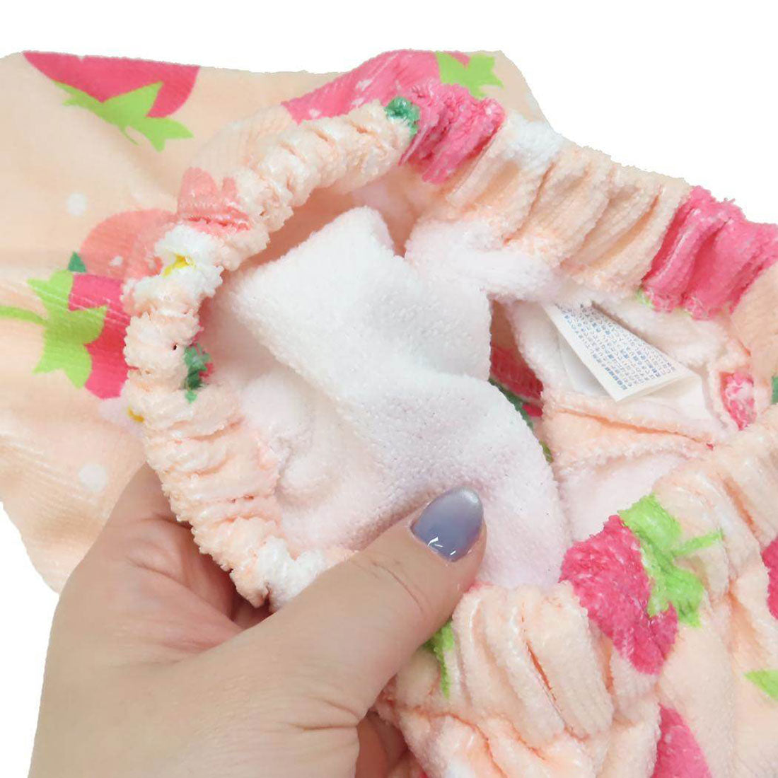 シネマコレクション cinemacollection サンハート キャップタオル マイクロキャップタオル いちごドット 丸眞 ヘアドライタオル帽子 お風呂上り 海プール用品 グッズ ピンク