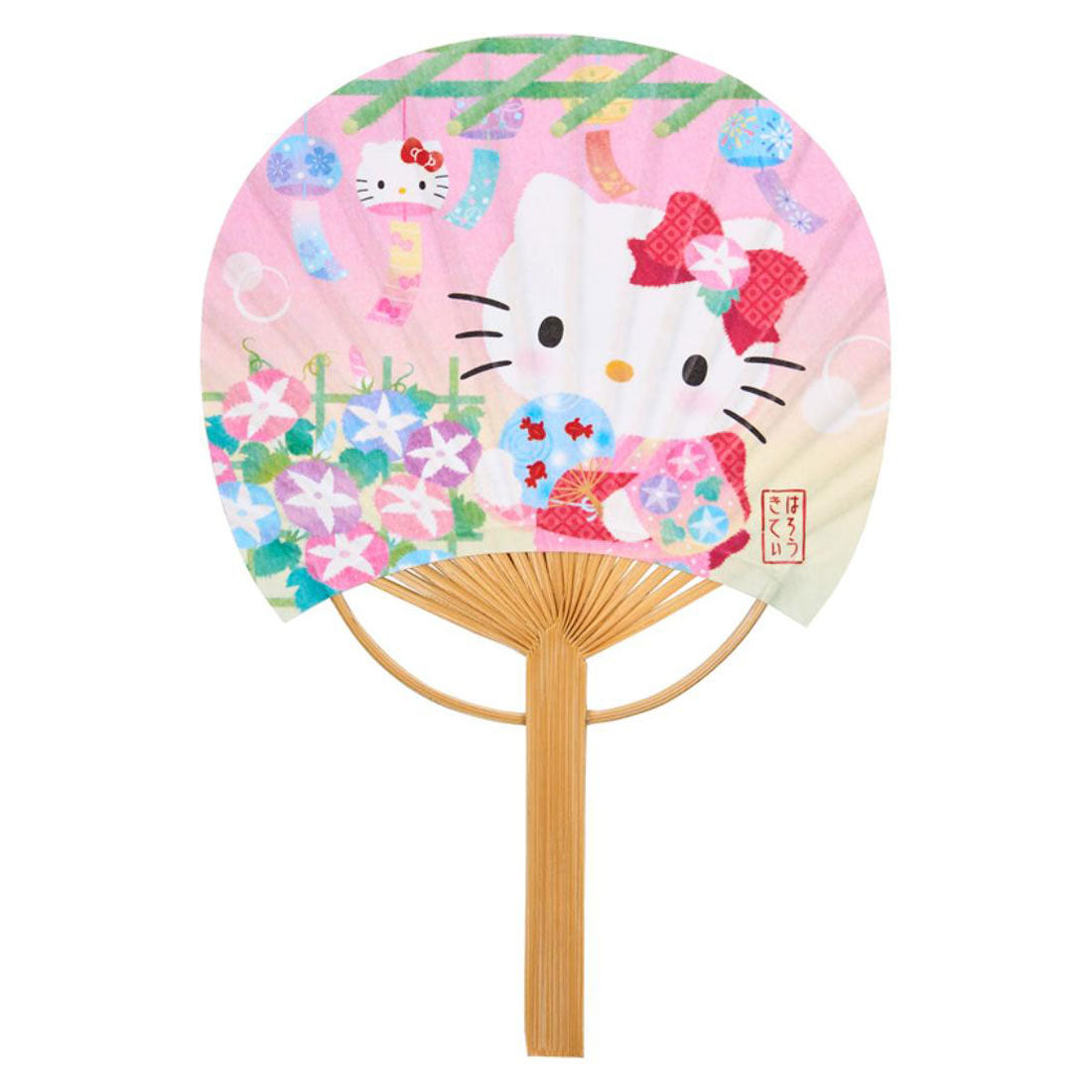 シネマコレクション cinemacollection ハローキティ グリーティングカード シヨチユウJSP 19-5 サマー ハローキティ風鈴竹うちわ サンリオ 暑中お見舞い キャラクター グッズ ピンク