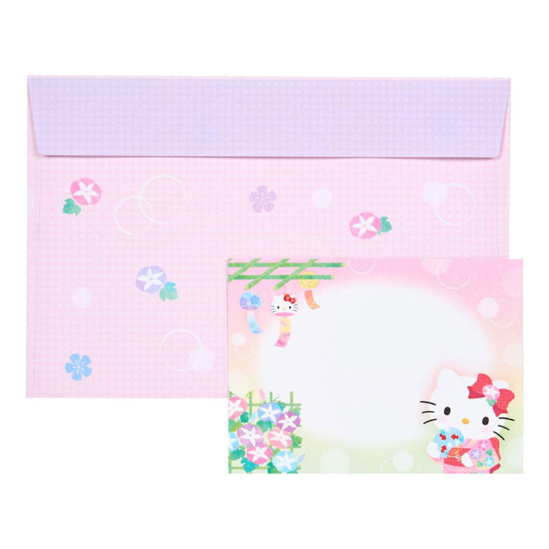 シネマコレクション cinemacollection ハローキティ グリーティングカード シヨチユウJSP 19-5 サマー ハローキティ風鈴竹うちわ サンリオ 暑中お見舞い キャラクター グッズ ピンク