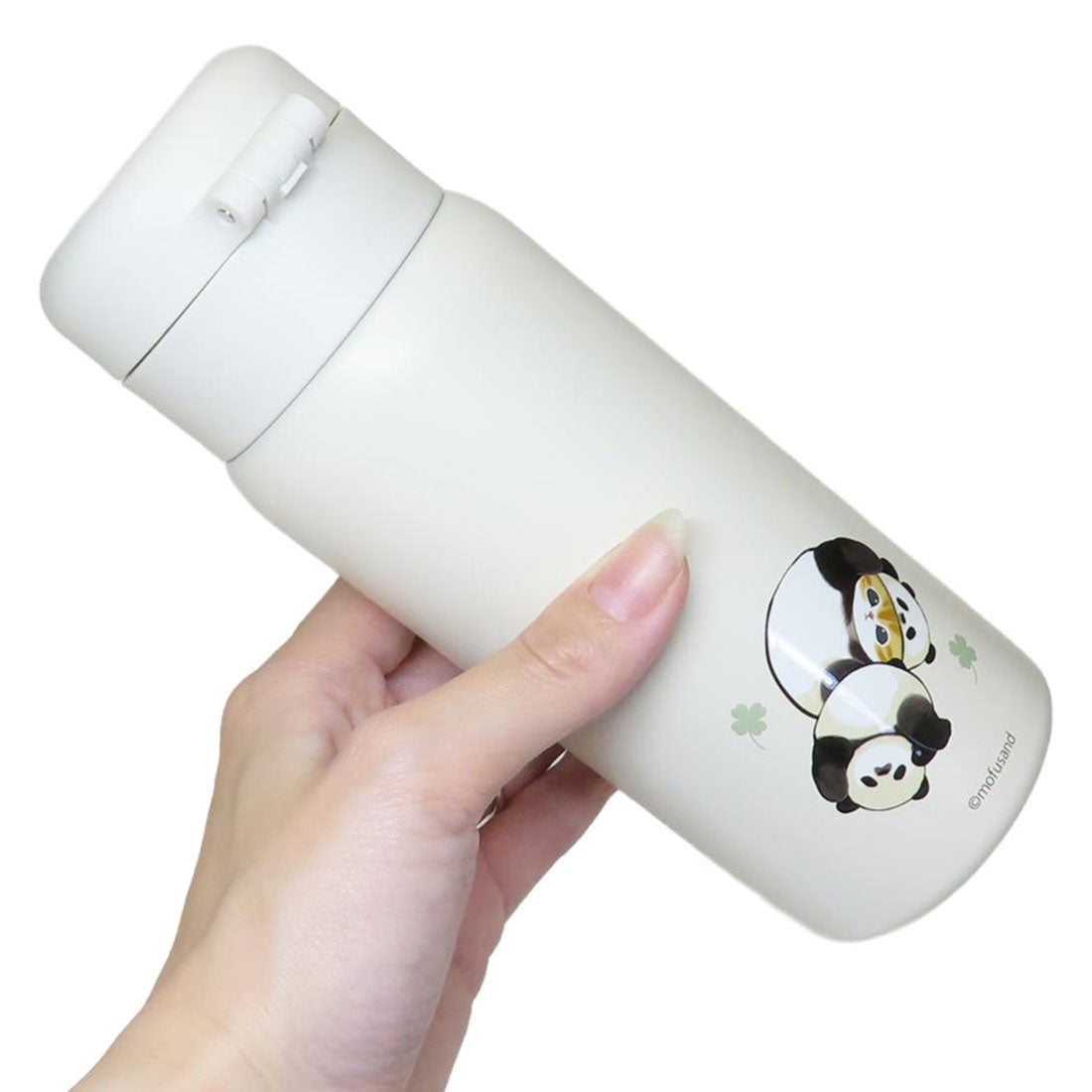 シネマコレクション cinemacollection モフサンド 保温保冷水筒 ステンレスワンプッシュボトル 350ml パンダにゃん mofusand 東亜金属 ロック機能 ワンタッチ 軽量 キャラクター グッズ 【返品不可商品】 ホワイト