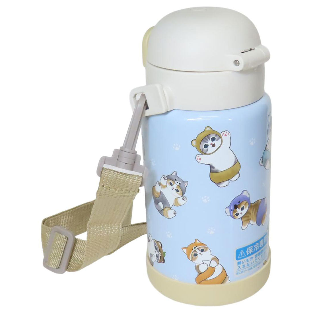シネマコレクション cinemacollection モフサンド 保冷水筒 ステンレスワンプッシュボトル700ml にゃんぱんつ mofusand 東亜金属 ロック機能 ワンタッチ 軽量 キャラクター グッズ 【返品不可商品】 ブルー