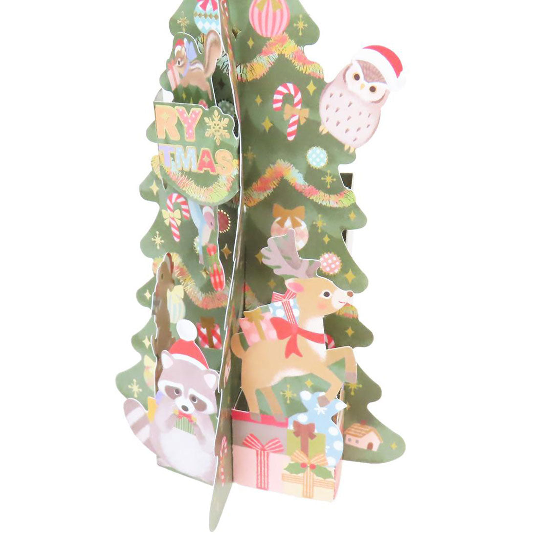 シネマコレクション cinemacollection Miki Takahashi グリーティングカード クリスマスツリーカード 立体 ポップアップカード 森の動物 アニマル アクティブコーポレーション 金箔 ギフト雑貨 封筒付き CHRISTMAS X 他