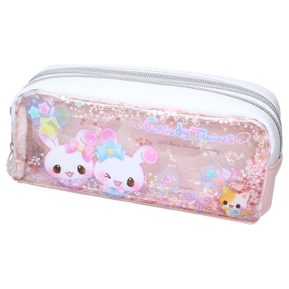 シネマコレクション cinemacollection キャンディツインズ ペンポーチ ツインファスナーペンケース クーリア 筆箱 新学期準備文具 大容量 かわいい グッズ マルチカラー