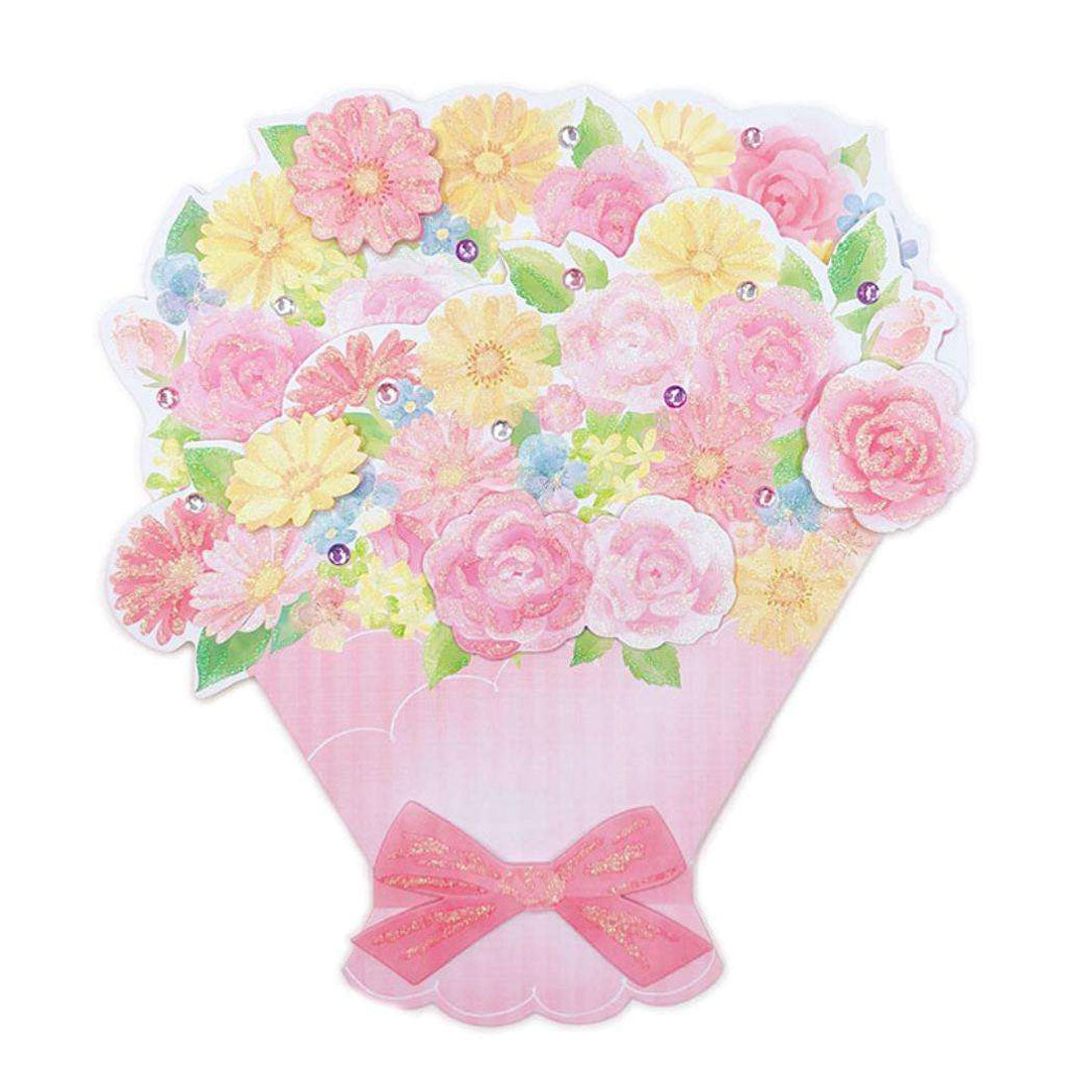 シネマコレクション cinemacollection グリーティングカード ヨセガキYG3-5 寄せ書き ピンク花束 サンリオ メッセージカード 卒業 お誕生日 お祝い グッズ ピンク