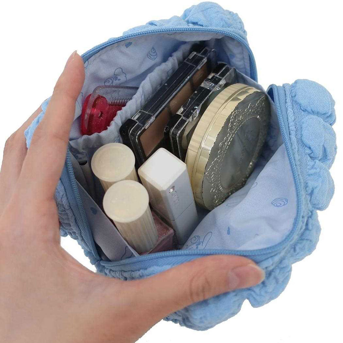 シネマコレクション cinemacollection シナモロール コスメポーチ スクエアポーチ ポコポコワッペン サンリオ マリモクラフト 小物入れ 化粧ポーチ キャラクター グッズ ブルー