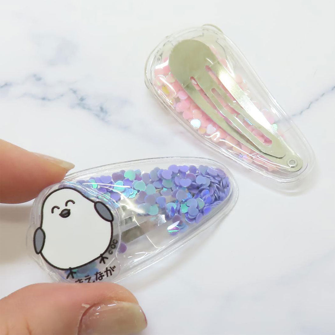 シネマコレクション cinemacollection おえかきさん ヘアアクセ しゃかしゃかクリップ 2個セット ひよこさんとしまえながさん オクタニ 前髪クリップ ぱっちん かわいい グッズ ブルー