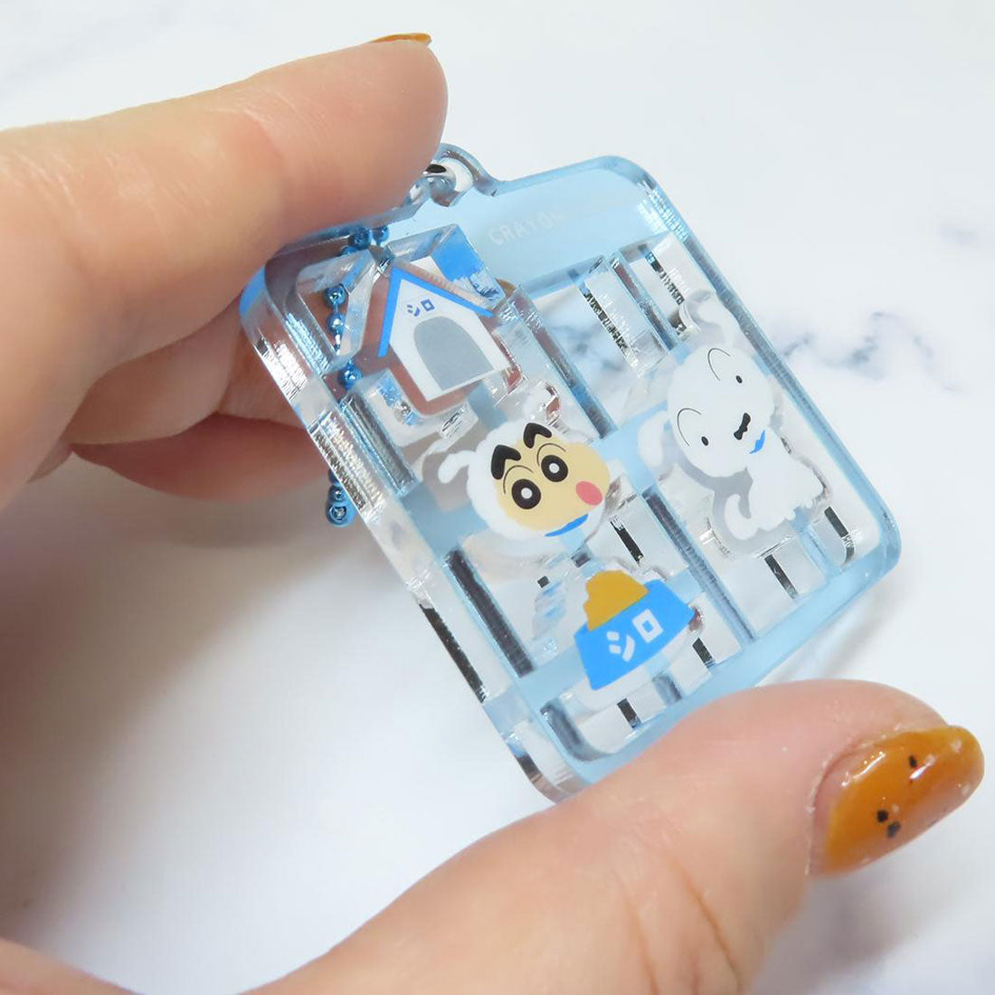 シネマコレクション cinemacollection クレヨンしんちゃん キーチェーン プラスチックモデル風キーホルダー シロ ティーズファクトリー アクキー アニメキャラクター グッズ ブルー