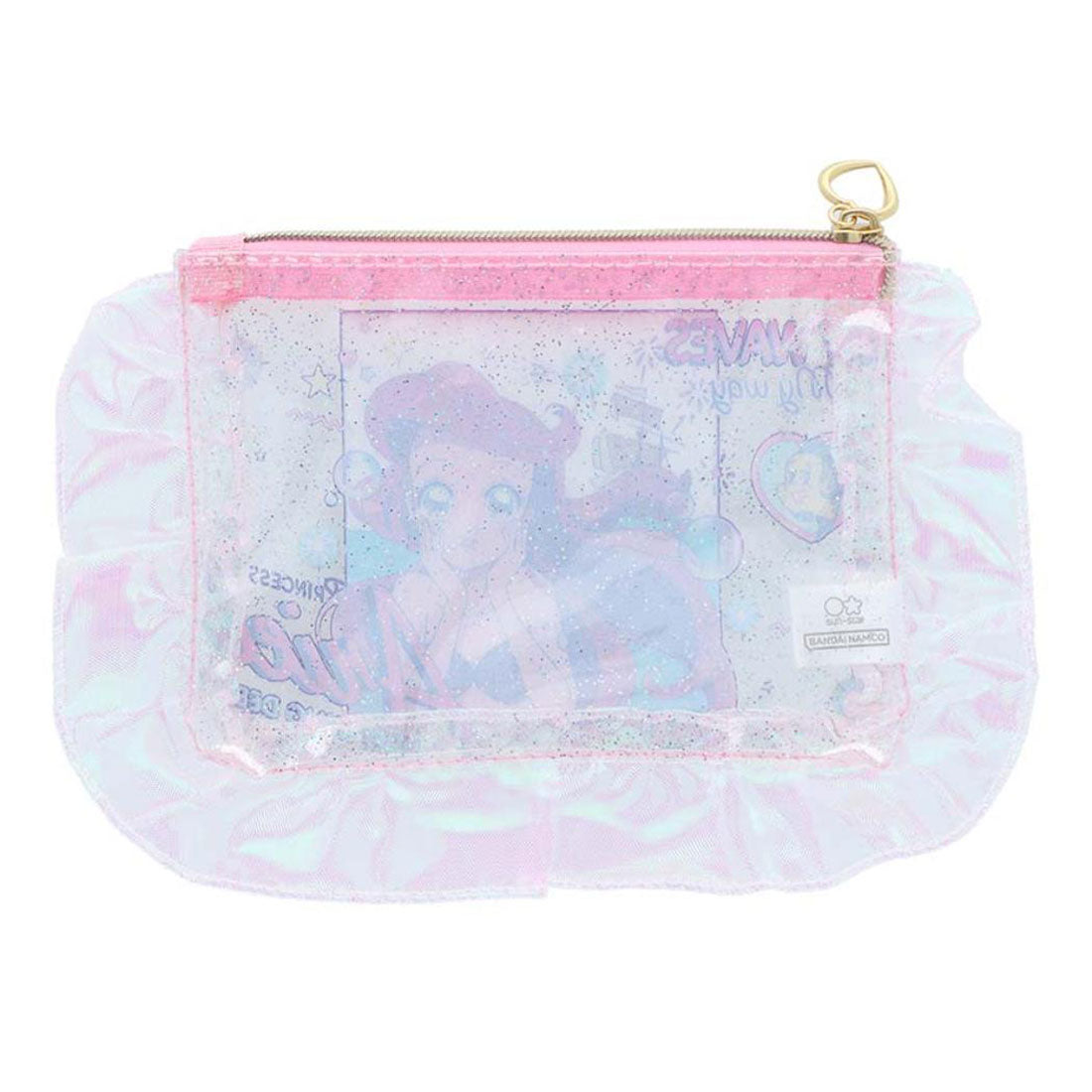 シネマコレクション cinemacollection リトルマーメイド フラットポーチ フリル付クリアポーチ アリエル バレエコア Y2K ディズニープリンセス サンスター文具 コスメポーチ 小物入れ キャラクター グッズ マルチカラー