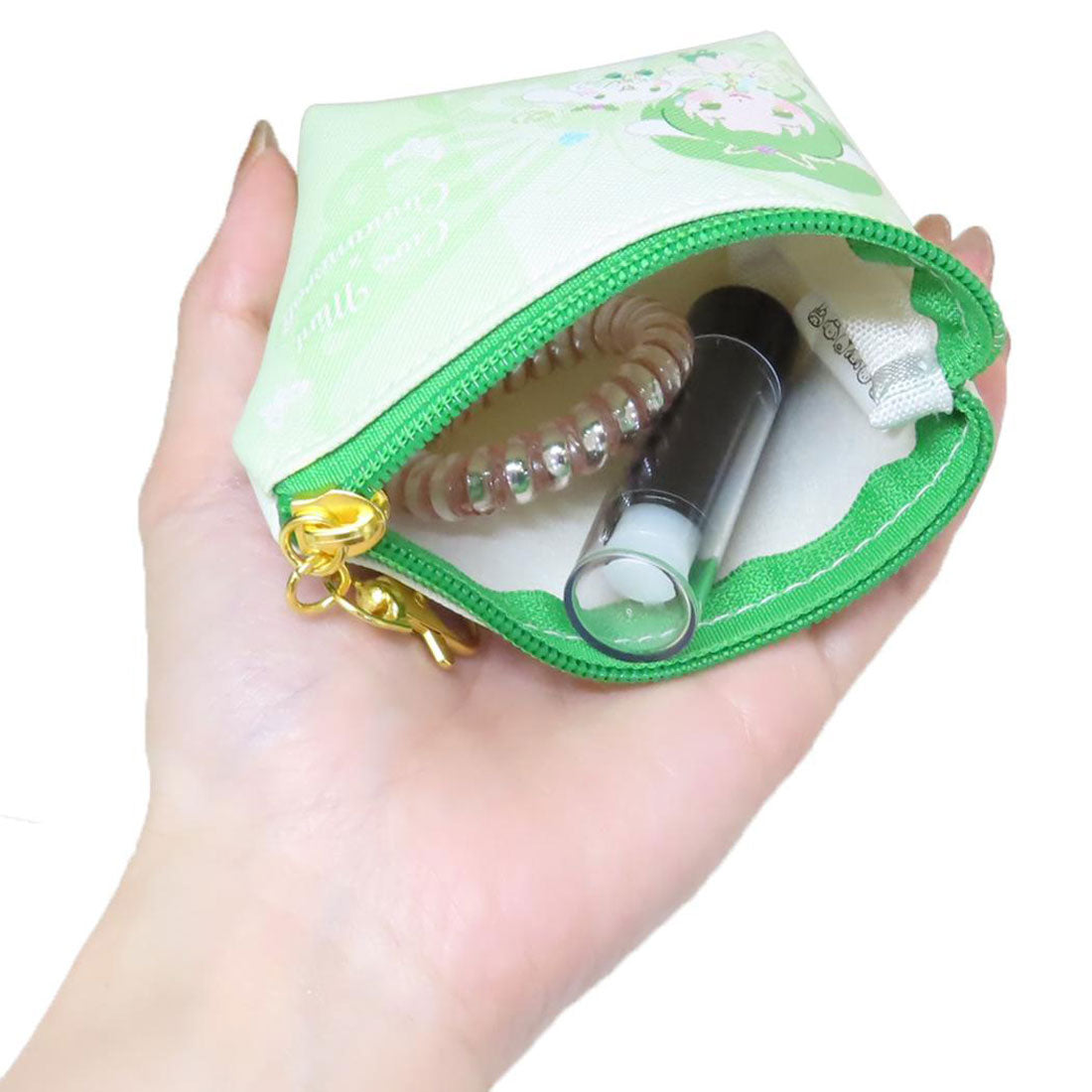 シネマコレクション cinemacollection Yes! プリキュア5 GoGo!xサンリオキャラクターズ ミニポーチ イヤフォンポーチ キュアミントxシナモロール バンダイ 3チャーム キャラクター グッズ グリーン